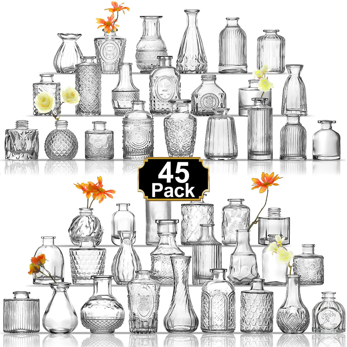 Arme bud vase set 45 clear vases for versatile centerpieces and decor.