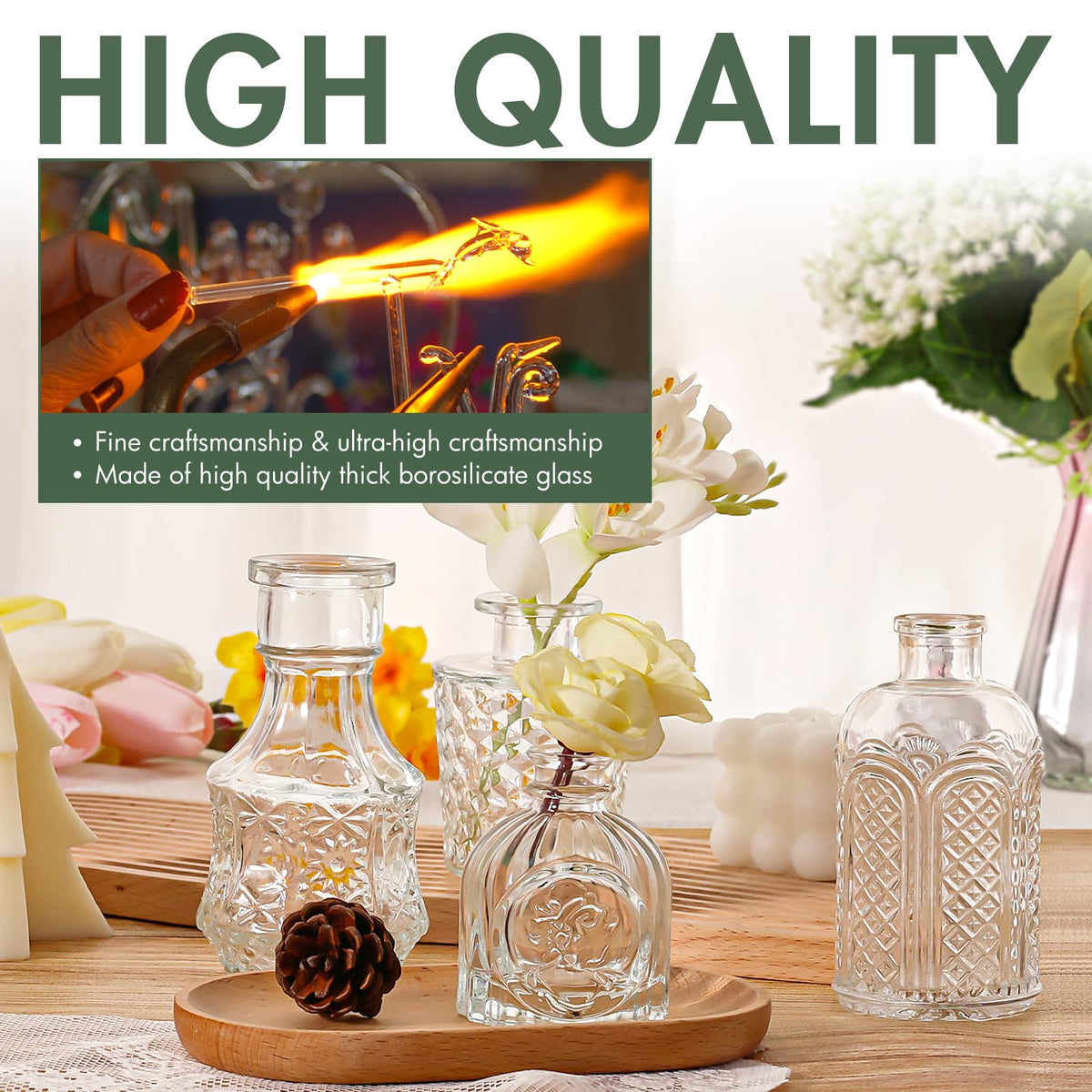 Arme bud vase set 45 wedding table decor ideas for elegant florals.