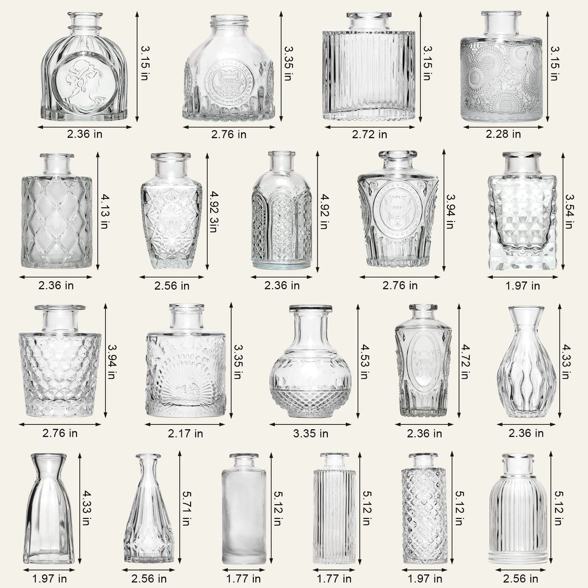 Arme vintage centerpiece vases collection adds timeless charm to tables.