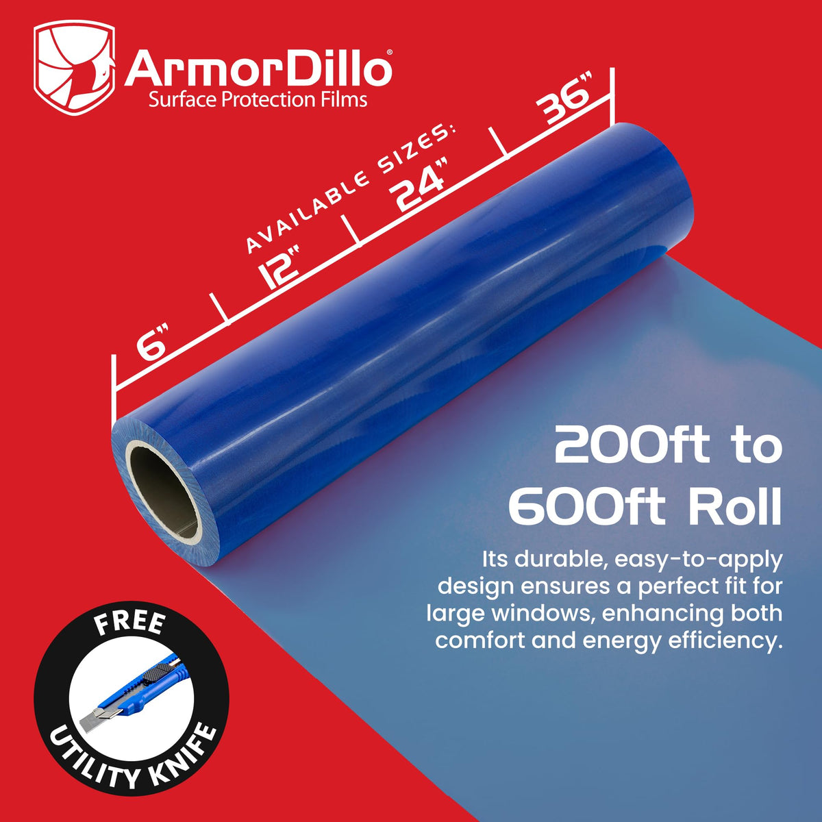 ArmorDillo protective film on glass surfaces supports easy cleanup after projects.