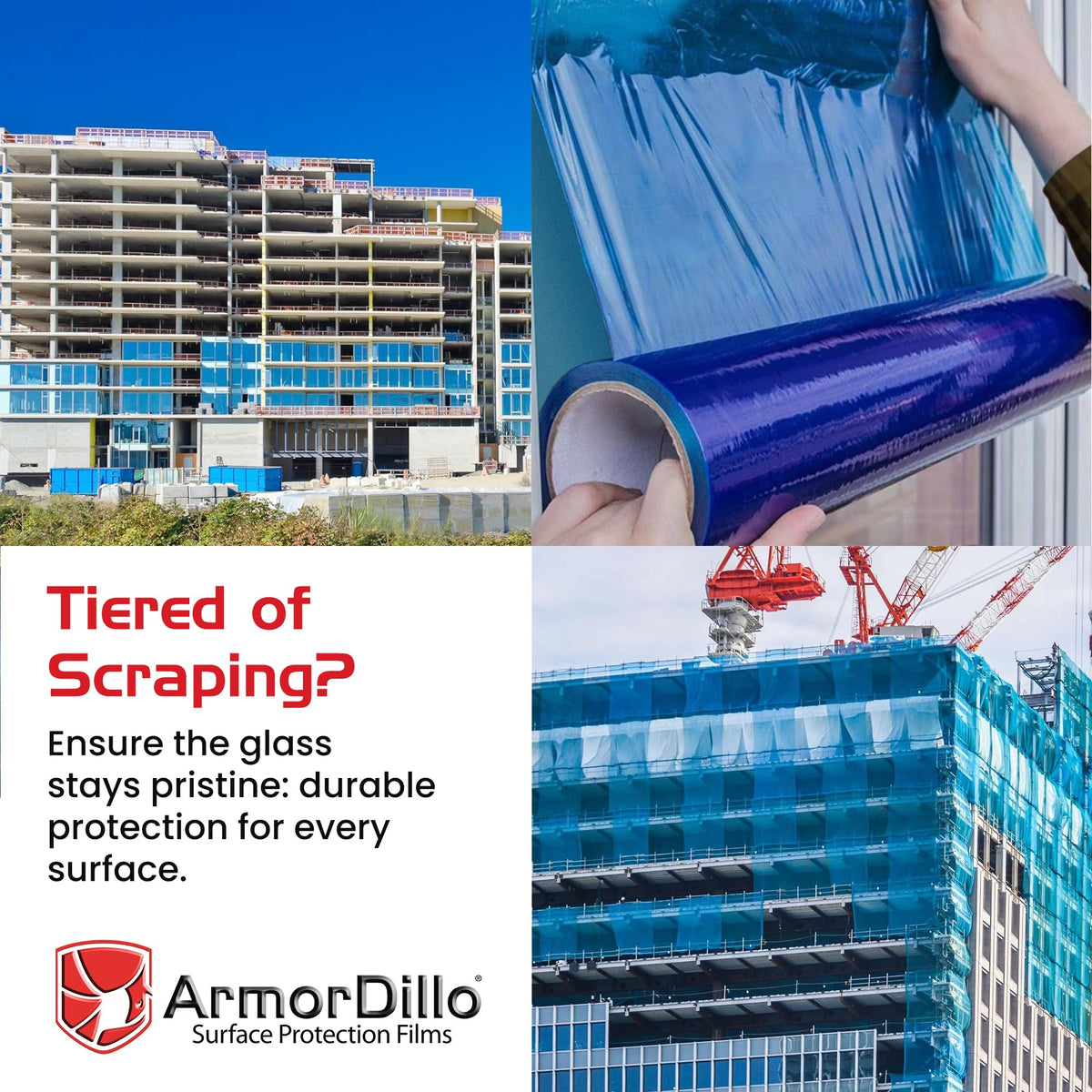 ArmorDillo self-adhesive window film applying to a pane without residue.