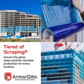 ArmorDillo self-adhesive window film applying to a pane without residue.