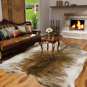 AROgan cowhide rug wall decor in brownish tones offering rustic charm
