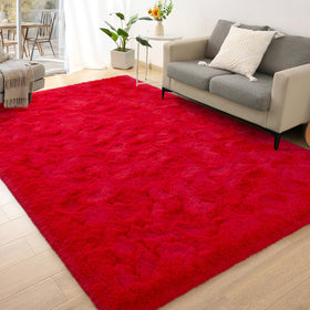 AROGAN fluffy rug in kids room adds playful color and warmth