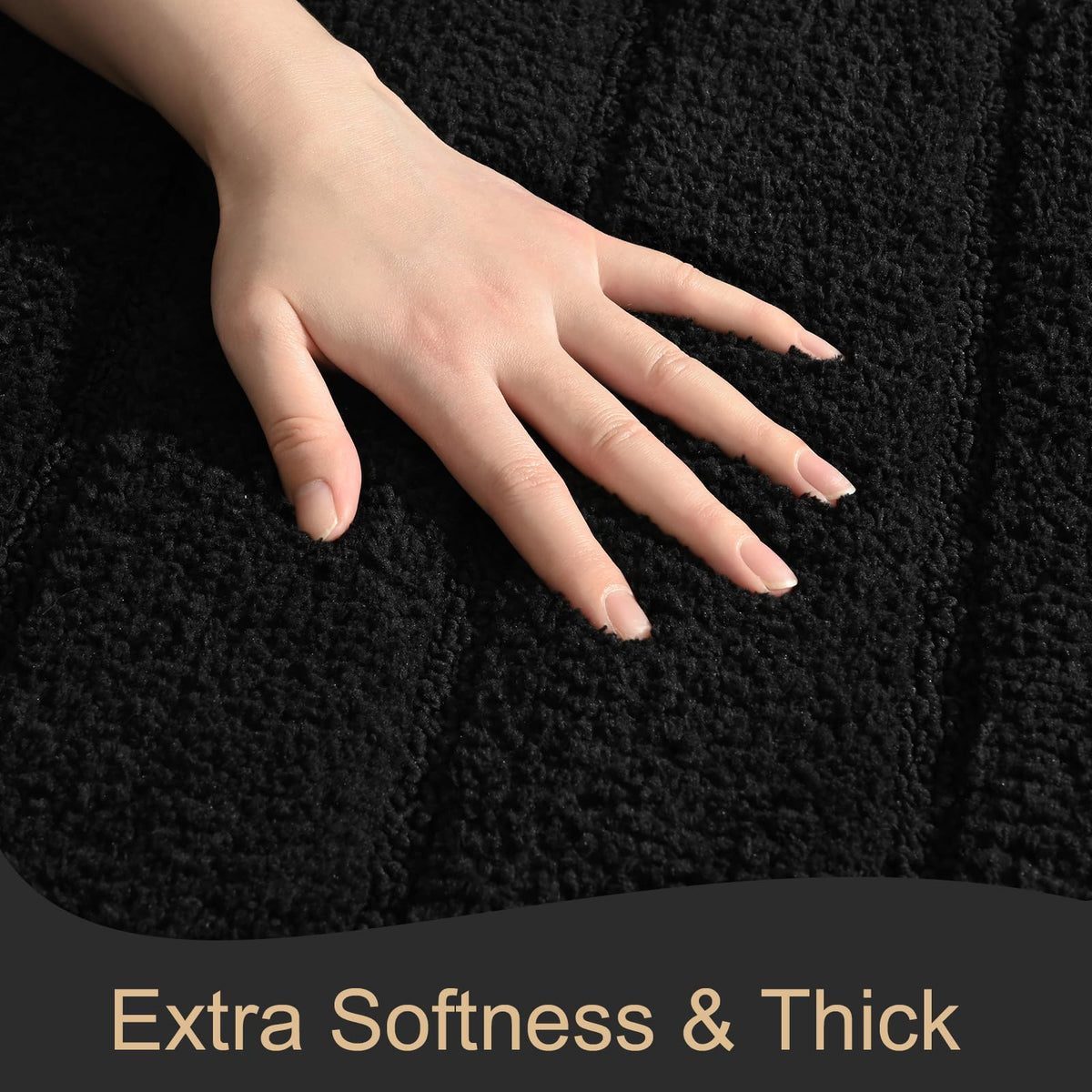 AROGAN machine-washable plush mat ready for easy cleaning.