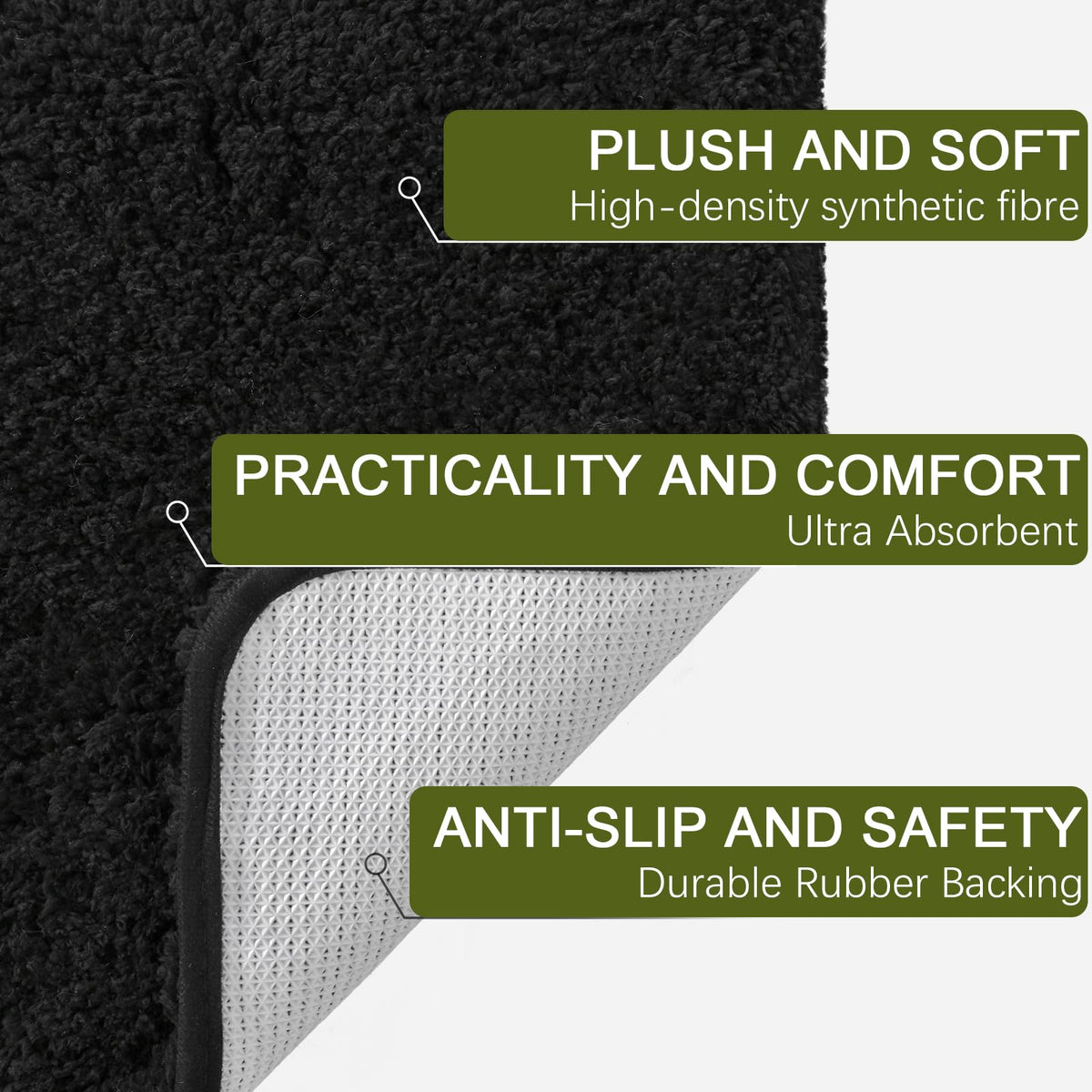 AROGAN versatile rug fits bathroom, bedroom, and entryways.