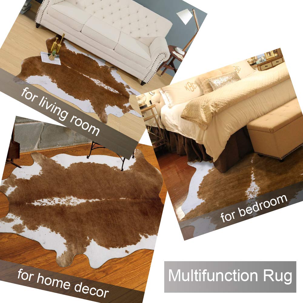 AROGAN Premium Faux Cowhide Rug easy-clean routine for busy homes.