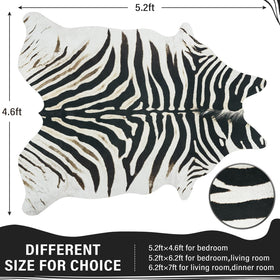 AROGAN Western faux fur zebra rug side angle showcases plush pile and premium craftsmanship.