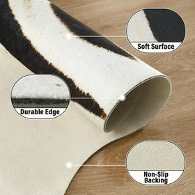 AROGAN zebra rug wall decor setup demonstrates versatile display for modern or rustic spaces.