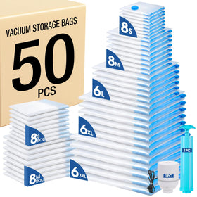 AROIC 50-pack vacuum storage bags in small size suitable for compact packing and travel