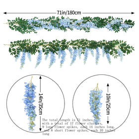 AROIUO blue wisteria hanging garland ideal outdoor wedding arch decor