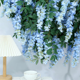 AROIUO white silk wisteria vine garland for indoor garden styling