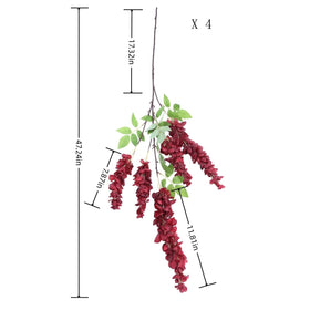 AROIUO wisteria hanging flowers pink four-piece set creates romantic room decor