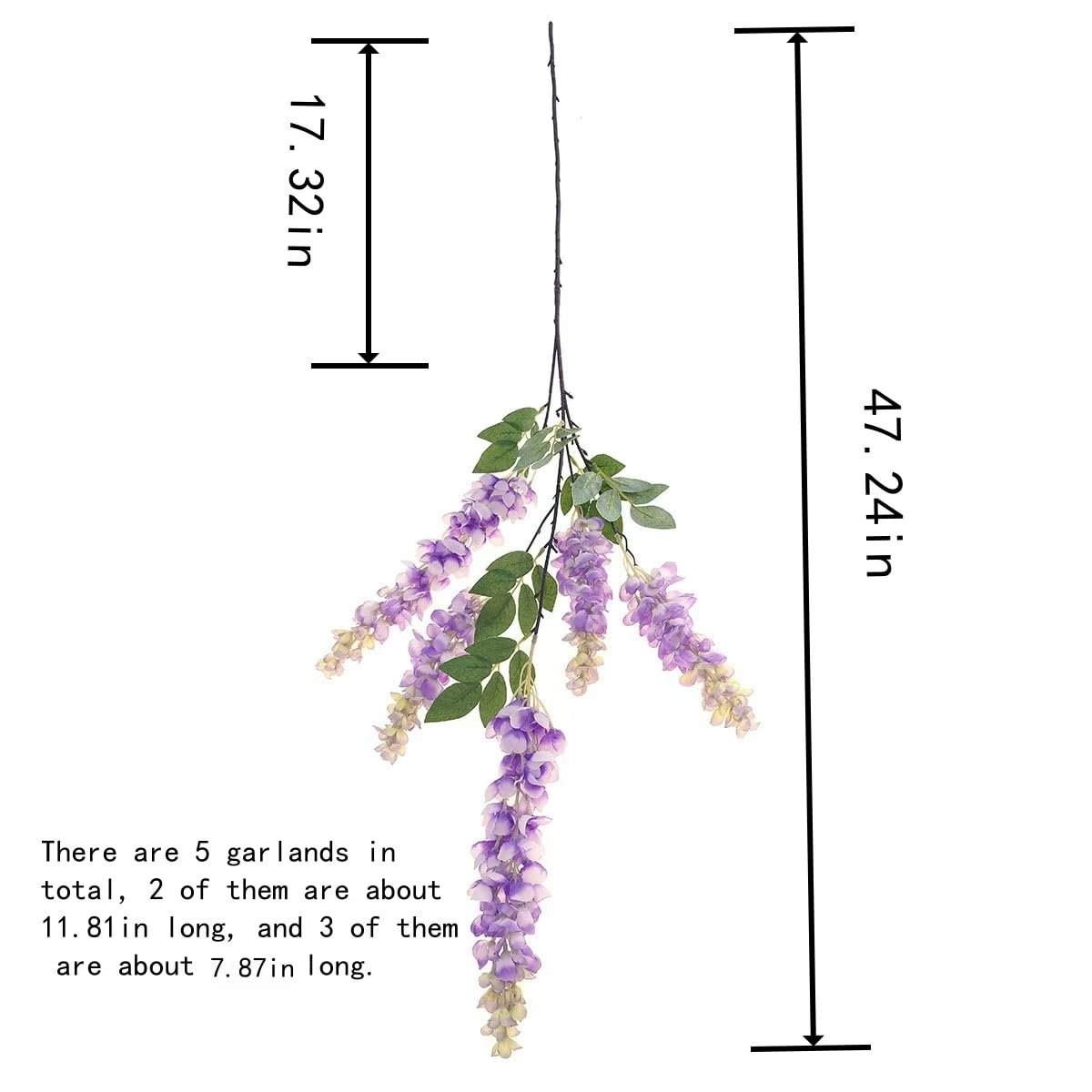 AROIUO wisteria hanging flowers in pink for romantic wedding backdrops