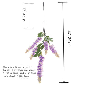 AROIUO wisteria hanging flowers in pink for romantic wedding backdrops