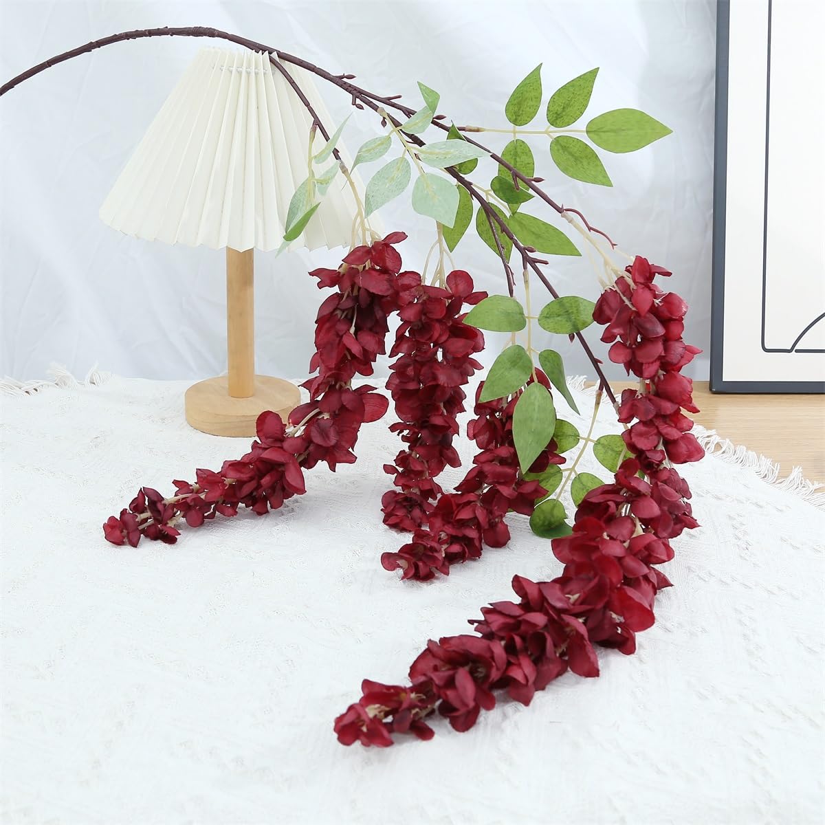 AROIUO wisteria hanging flowers purple elegant backdrop for events