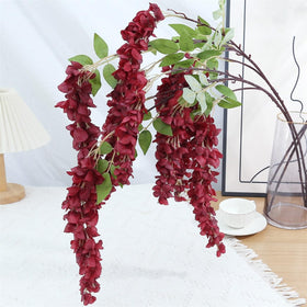 AROIUO wisteria hanging flowers royal-blue vivid silk petals for bold decor accents