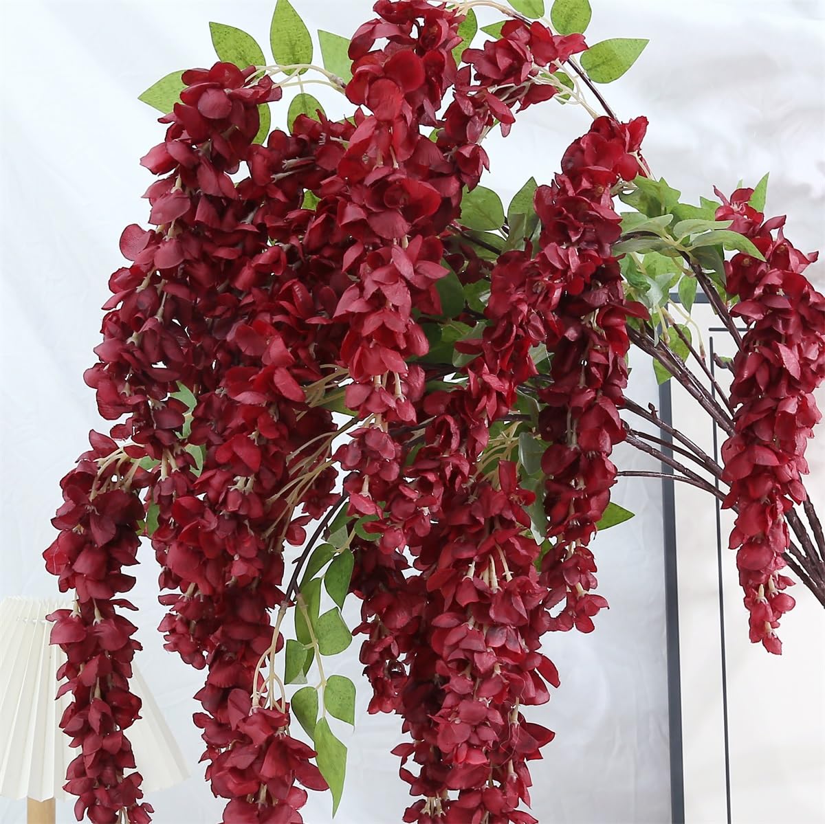 AROIUO wisteria hanging flowers white four-piece set ideal for wedding backdrops