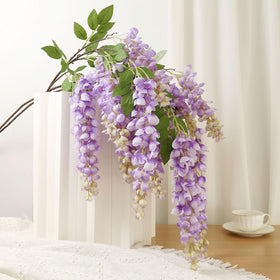 AROIUO wisteria hanging flowers in white for elegant, reusable decor