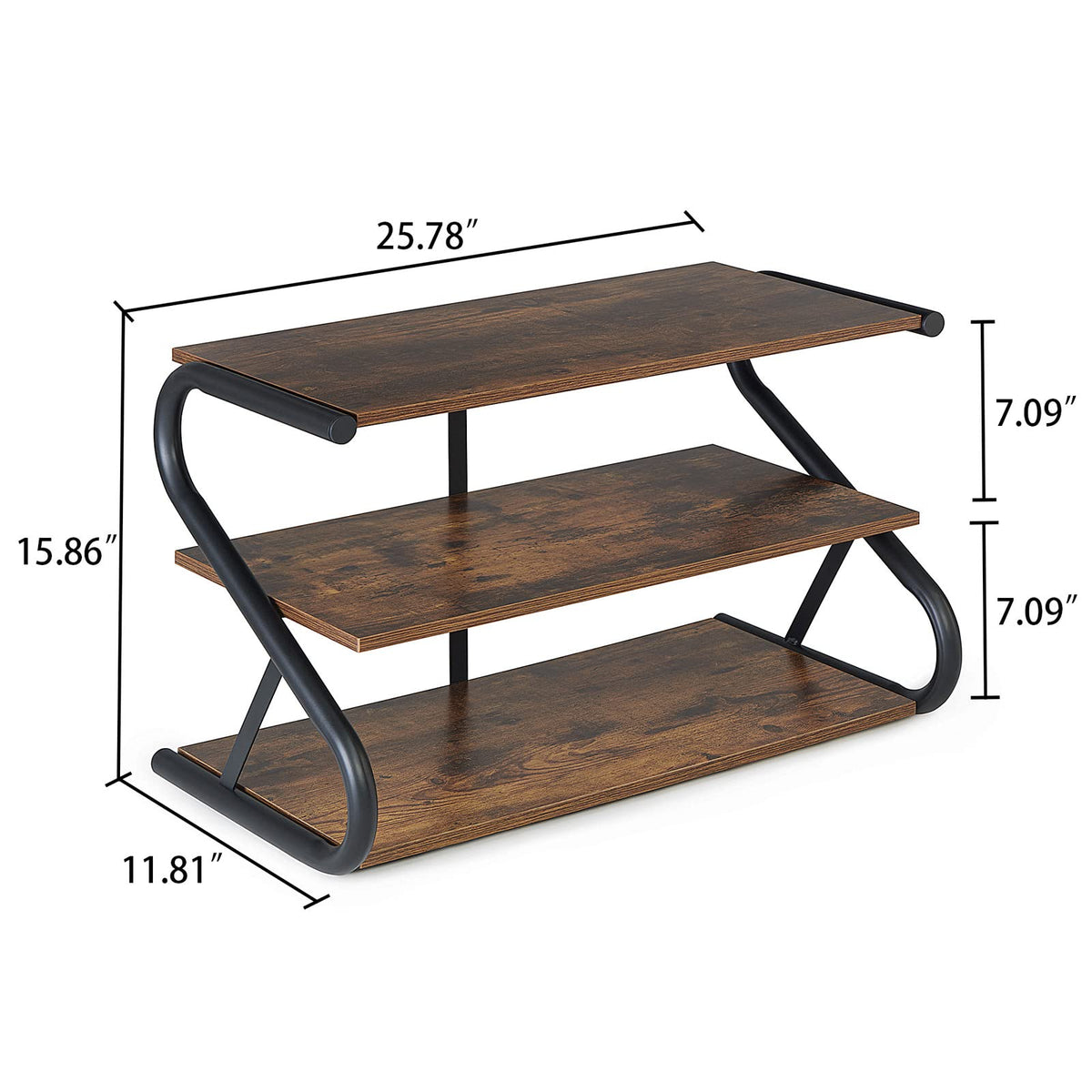 Aroktake 3-Tier S-Shaped Shoe Rack side view demonstrates vertical spacing for heels.