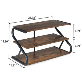 Aroktake 3-Tier S-Shaped Shoe Rack side view demonstrates vertical spacing for heels.