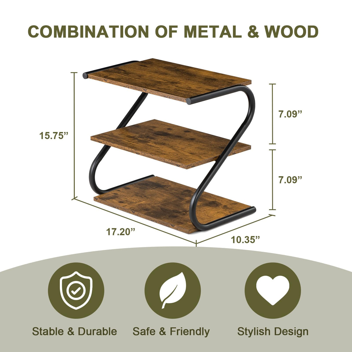 Aroktake Small 3-Tier Shoe Rack side view demonstrates slim hallway-friendly profile
