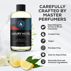 AROMA COUNTRY Ritzy Luxury Hotel Diffuser Oil elegant bottle display enhances decor.