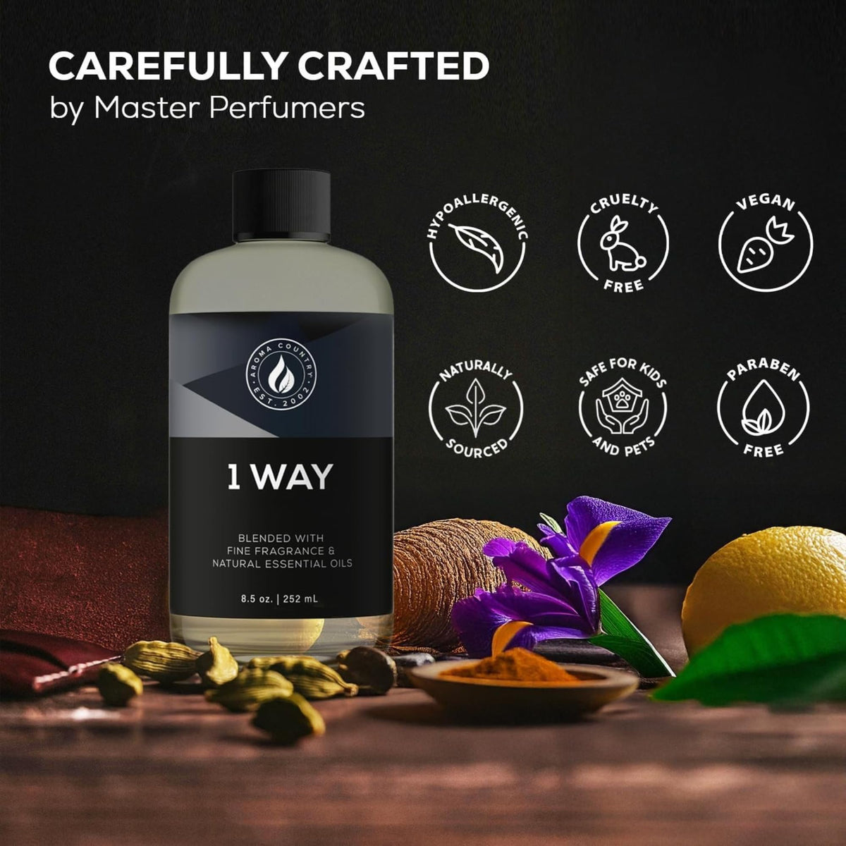 AROMA COUNTRY premium diffuser oil packaging reflects elegant home scent experience.