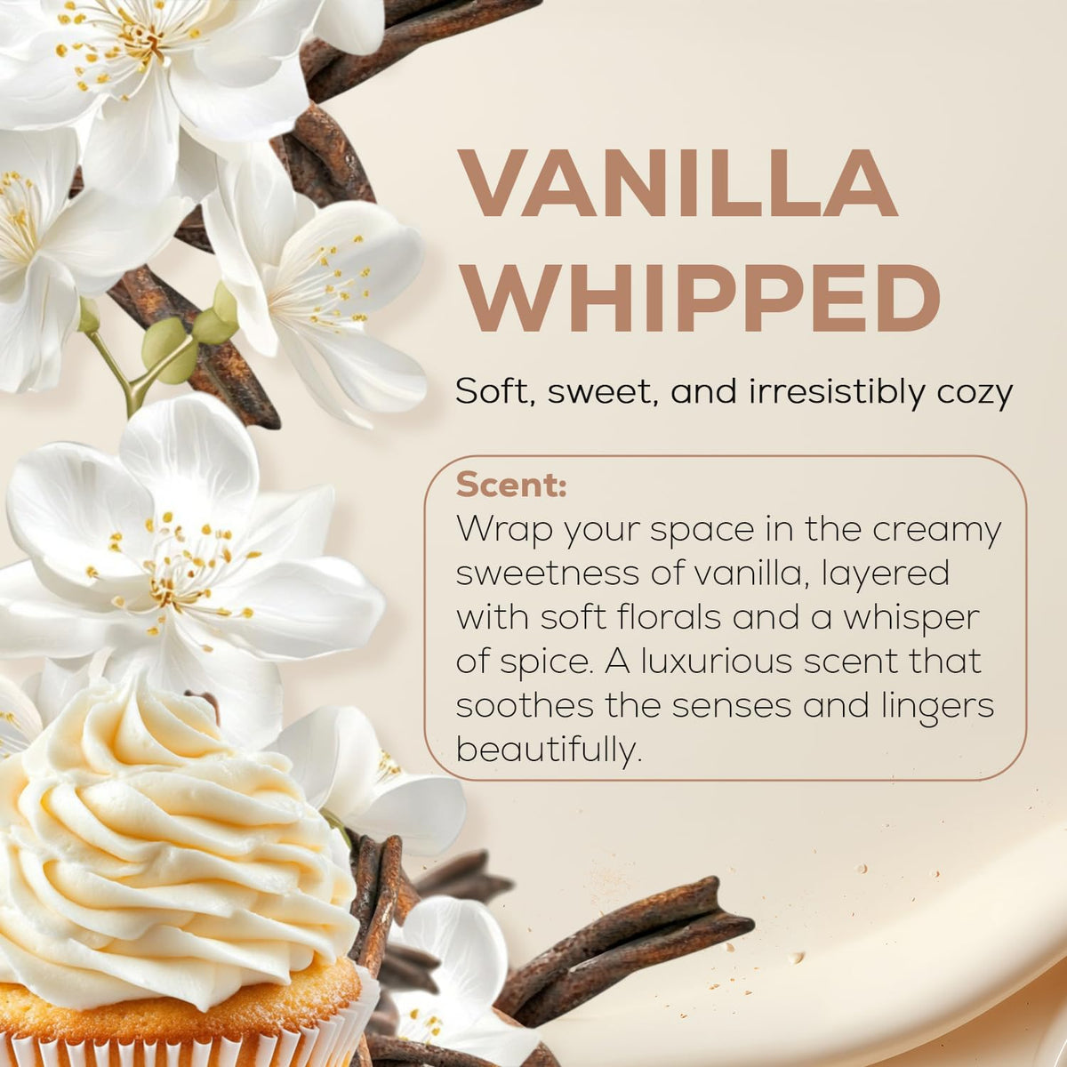 AROMA COUNTRY Whipped Vanilla diffuser oil with dropper enables precise refills.