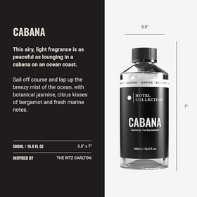 Aroma360 Cabana oil bottle with marine note for spa-like relaxation.