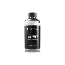 Aroma360 My Way bottle close-up showcasing sandalwood and cedar richness