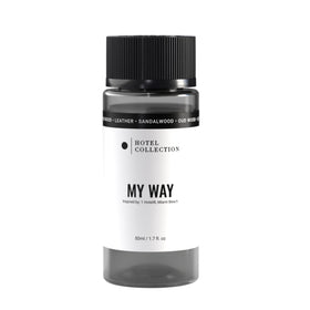 Aroma360 My Way bottle highlighting sandalwood focus for bedside ambience.