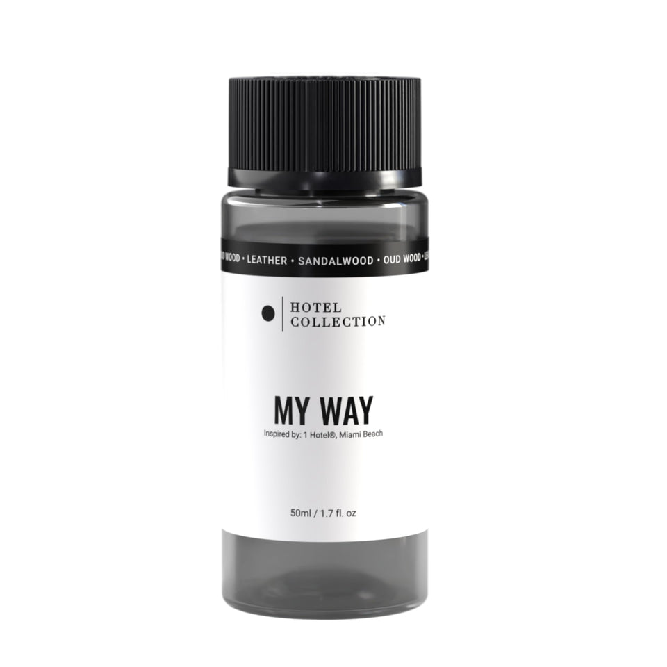 Aroma360 My Way bottle highlighting sandalwood focus for bedside ambience.