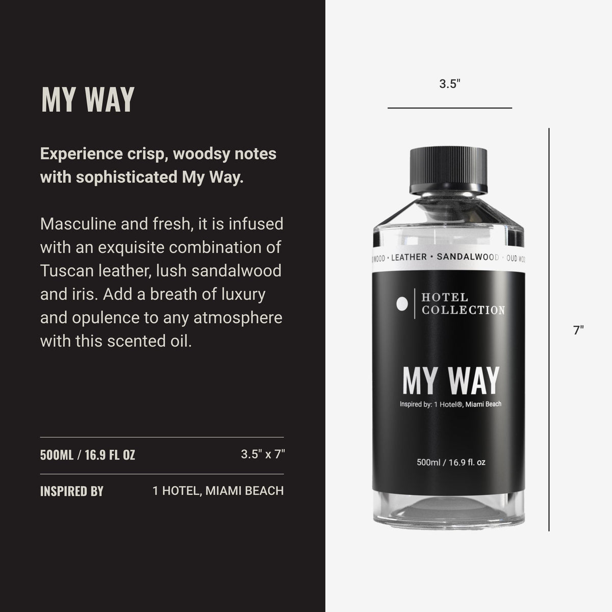 Aroma360 My Way fragrance vial highlights sandalwood and iris notes.