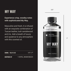 Aroma360 My Way fragrance vial highlights sandalwood and iris notes.
