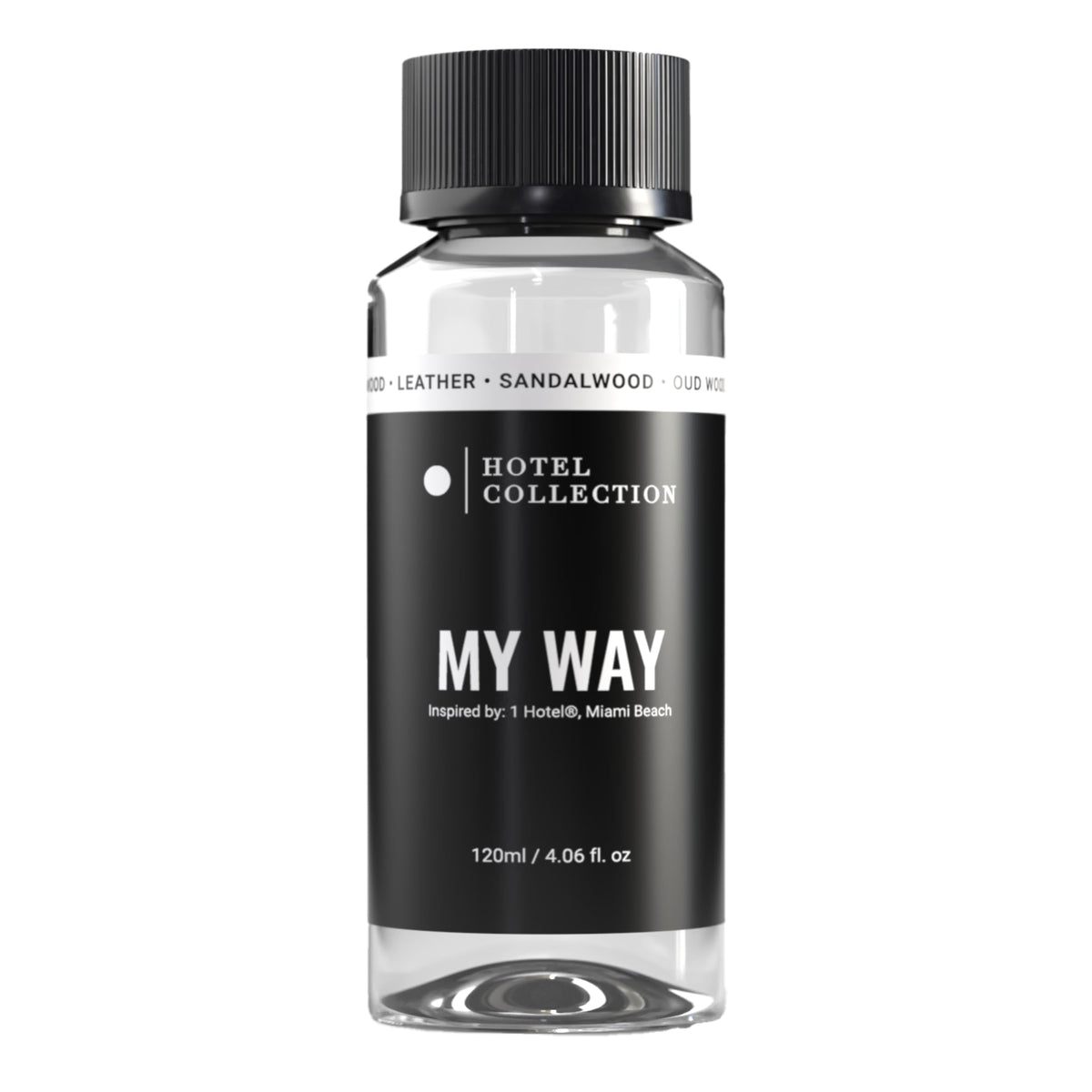 Aroma360 My Way oil bottle reveals sandalwood, cedar, iris notes for luxurious ambience