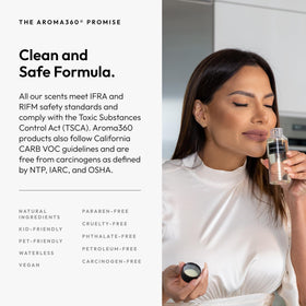 Aroma360 My Way liquid pour showing clean, controlled diffusion for diffusers.