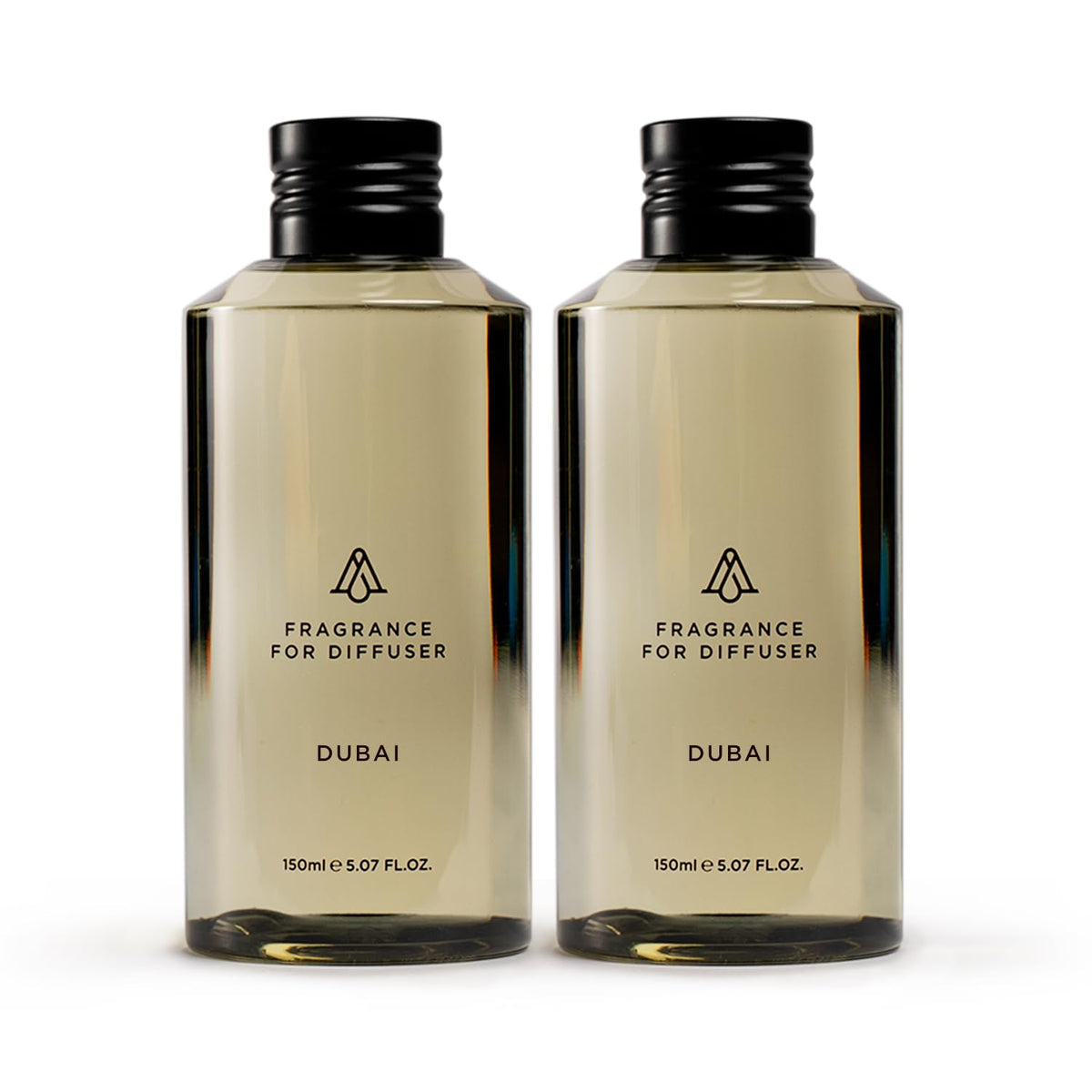 AROMAPLAN Dubai 2-pack bottle front view, premium fragrance for hotel lobbies and guest rooms.