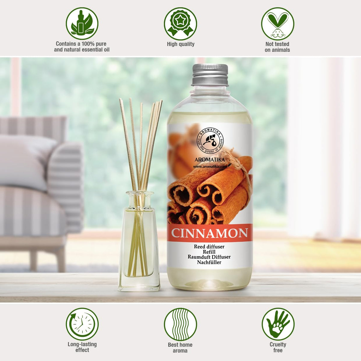 AROMATIKA Flame-free diffuser shown for safe use in home or office