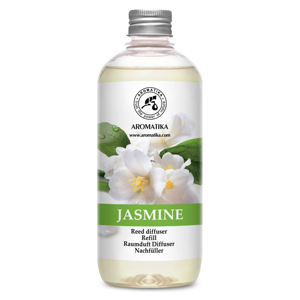 AROMATIKA Jasmine Reed Diffuser Refill 17oz offers long-lasting natural fragrance for home use