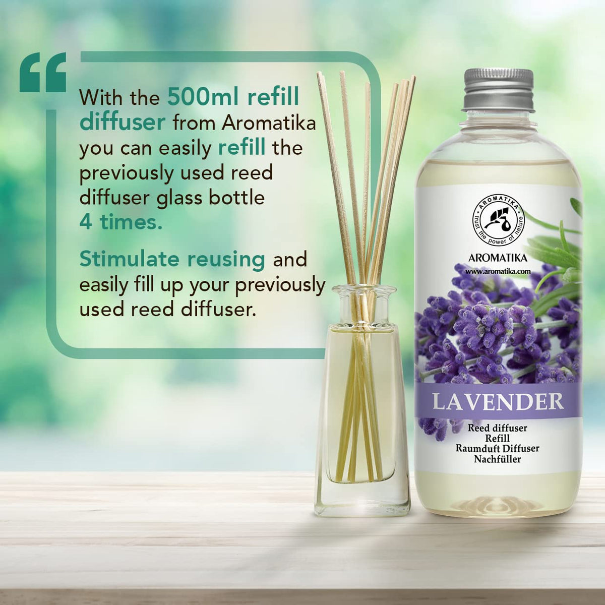 AROMATIKA Lavender Diffuser in bedroom setup.