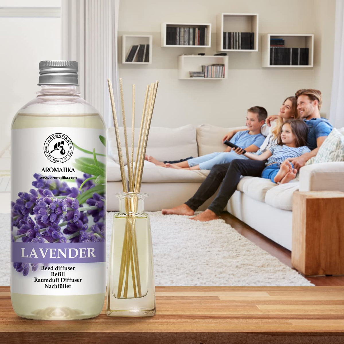 AROMATIKA Lavender Oil Refill Label detail.