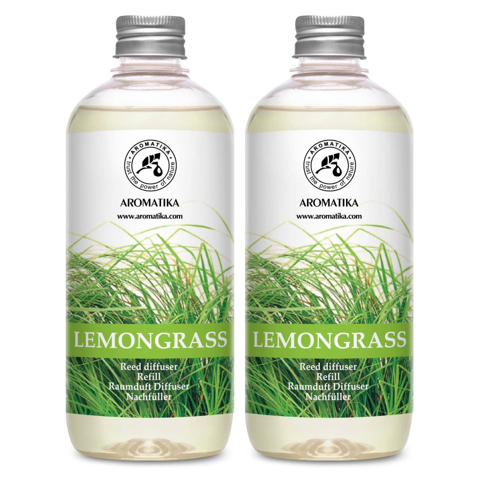 AROMATIKA lemongrass diffuser refill 34oz bottle for refreshing home scent