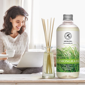 AROMATIKA lemongrass reed diffuser refill in hotel lobby area