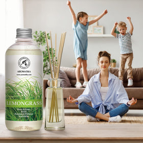 AROMATIKA lemongrass reed diffuser refill in kitchen for fresh air