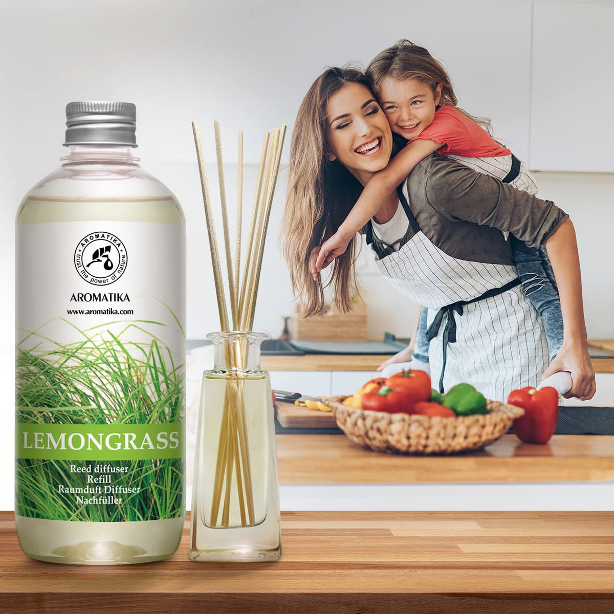 AROMATIKA lemongrass reed diffuser refill creating restaurant bar ambience