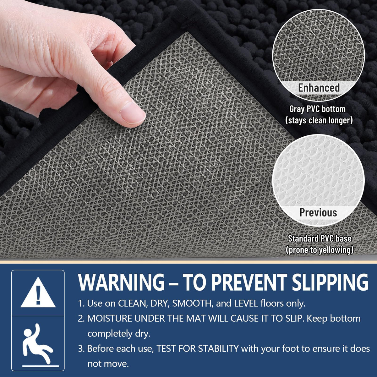 Arotive machine-wash-dry 30x20 bath rug shows easy care and color stability