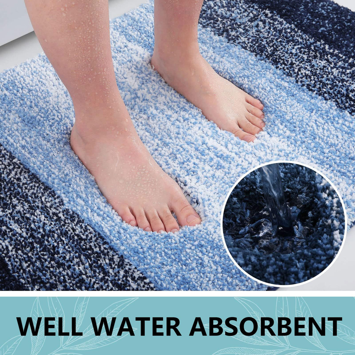 Arotive ultra-absorbent microfiber rug dries feet quickly after showers