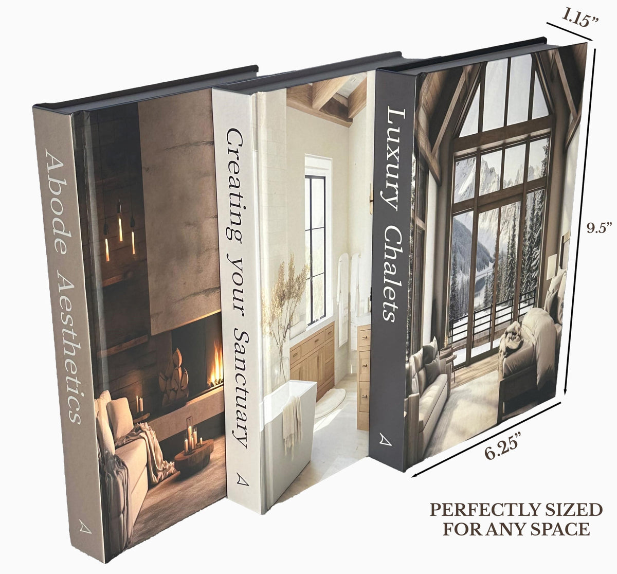 Array & Arrow decorative book set in a minimalist palette, perfect for modern decor.