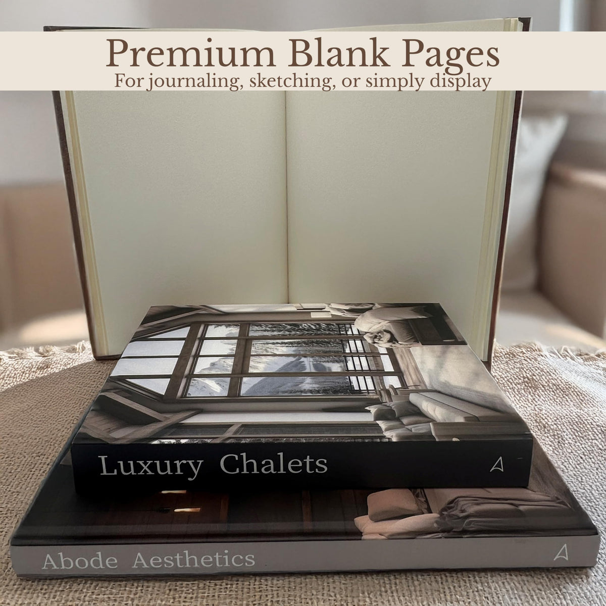 Array & Arrow hardcover faux books used as journal or sketchbook while preserving décor.